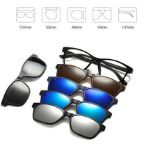 Load image into Gallery viewer, IMIXLOT 5 Lens Magnetic Sunglasses Clip Mirrored Clip on Sunglasses Men Polarized Clips Custom Prescription Myopia