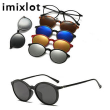 Load image into Gallery viewer, IMIXLOT 5 Lens Magnetic Sunglasses Clip Mirrored Clip on Sunglasses Men Polarized Clips Custom Prescription Myopia
