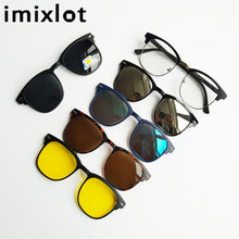 Load image into Gallery viewer, IMIXLOT 5pcs Magnetic Clip Sunglasses Women Glasses with Polarized Eyeglasses Myopia Optical Reading Frame with Package