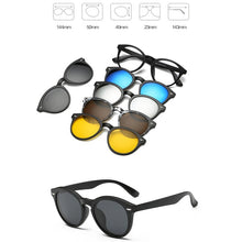 Load image into Gallery viewer, IMIXLOT Polarized Magnetic Glasses 5 Pieces Clip On Sunglasses Spectacle Frame Men Women Male Driving Myopia Optical