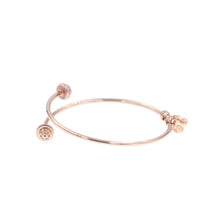 Carica l'immagine nel visualizzatore di Gallery, Delicate High Quality Bracelet 925 Sterling Silver Jewelry Shining Crystal Gold Color Rawness Barbell Bangle for Women