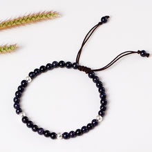 Carica l'immagine nel visualizzatore di Gallery, New Fashion Natural Agate Blue Sand Stone Beads Hop 925 Silver Bead Rope Bracelet Adjustable Jewelry For Women gift