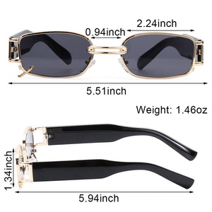 INS Super Popular Small Rectangle Sunglasses Women  Metal Frame Glasses Vintage Shades UV400 Punk Sun Glasses Eyewear