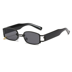 INS Super Popular Small Rectangle Sunglasses Women  Metal Frame Glasses Vintage Shades UV400 Punk Sun Glasses Eyewear