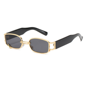 INS Super Popular Small Rectangle Sunglasses Women  Metal Frame Glasses Vintage Shades UV400 Punk Sun Glasses Eyewear