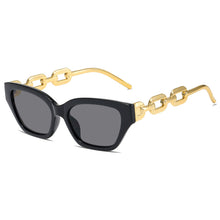 Load image into Gallery viewer, INS Vintage Cat Eye Sunglasses Women 2023 Trend Small Metal Chain Sunglasses Elegant Eyeglasses Black Shades