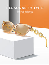 Load image into Gallery viewer, INS Vintage Cat Eye Sunglasses Women 2023 Trend Small Metal Chain Sunglasses Elegant Eyeglasses Black Shades