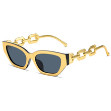Load image into Gallery viewer, INS Vintage Cat Eye Sunglasses Women 2023 Trend Small Metal Chain Sunglasses Elegant Eyeglasses Black Shades
