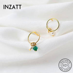 Asymmetry Pearl Geometric Round Dangle Drop Dandelion Earrings For Women Wedding Gold Color Charm Silver 925 Jewelry