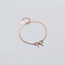 Load image into Gallery viewer, Real 925 Sterling Silver Double Chain Hollow Bow-knot Elegant Bracelet Fine Jewelry For Women Romantic Anniversary Party
