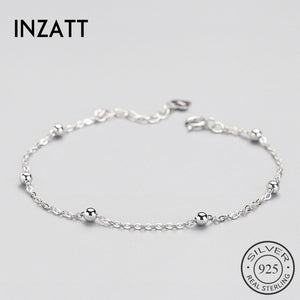Bracciale a catena con perline distanziatrici in vero argento sterling 925 Gioielleria raffinata minimalista per le donne Regalo di accessori per feste di nascita 