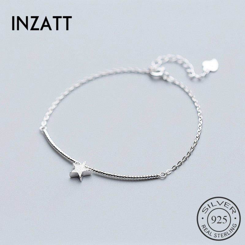 Romantic Minimalist Twist Stacked Bar Star Bracelet Fine Jewelry Fashion Real 925 Sterling Sliver For Women Accessories