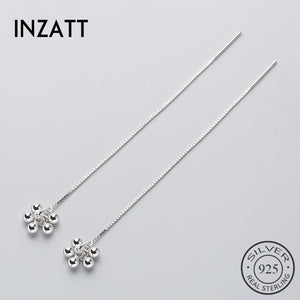 Tassel Real 925 Sterling Silver Line Chain Dangle Drop Earrings Artsy Brincos For Trendy Women Accessories Jewelry Gifts
