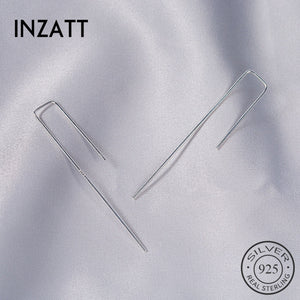 Trendy Real 925 Sterling Silver Stick Bar Dangle Drop Earrings Fashion Jewelry 2018 For Women Party Minimalist Brincos