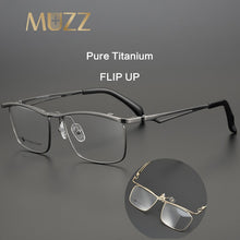 Load image into Gallery viewer, IP Pure Titanium Men Glasses Full Frame Square Flip Up 2023 Eyeglass Frames Myopia Hyperopia Prescription Eyeglasses Eyewear