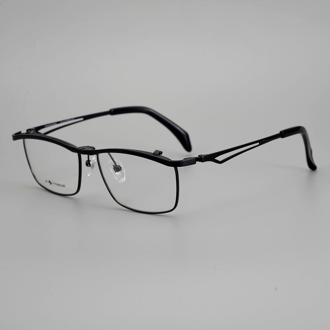 IP Pure Titanium Men Glasses Full Frame Square Flip Up 2023 Eyeglass Frames Myopia Hyperopia Prescription Eyeglasses Eyewear