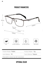 Load image into Gallery viewer, IP Pure Titanium Men Glasses Full Frame Square Flip Up 2023 Eyeglass Frames Myopia Hyperopia Prescription Eyeglasses Eyewear