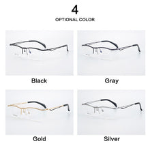 Load image into Gallery viewer, IP Pure Titanium Men Glasses Half Frame Business Square Flip Up Eyeglass Frames Myopia Hyperopia Prescription Eyeglasses Eyewear