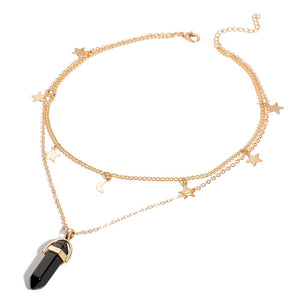 Collana con cristalli di tendenza alla moda Collana con pendente in opale esagonale boemo Collana in cristallo esagonale femminile regalo 2020 NUOVO 