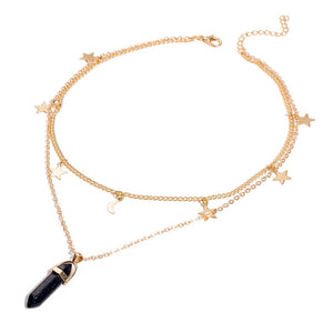 Collana con cristalli di tendenza alla moda Collana con pendente in opale esagonale boemo Collana in cristallo esagonale femminile regalo 2020 NUOVO 