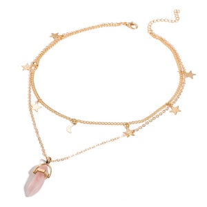 Collana con cristalli di tendenza alla moda Collana con pendente in opale esagonale boemo Collana in cristallo esagonale femminile regalo 2020 NUOVO 