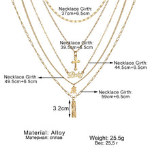 Load image into Gallery viewer, New Multilayer Cross Gold Pendant Necklaces For Women Punk Letter Choker Necklace 2020 Fashion Words Jewelry Party Gift