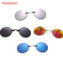 Load image into Gallery viewer, ISENGHUO 4 Pairs Retro Round Clip On Nose Polarized Sunglasses Mini Small Black Matrix Morpheus Movie Eyewear With Box