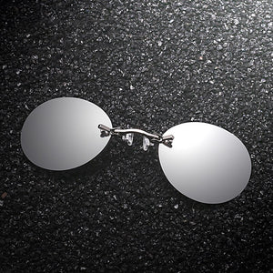 ISENGHUO 4 Pairs Retro Round Clip On Nose Polarized Sunglasses Mini Small Black Matrix Morpheus Movie Eyewear With Box