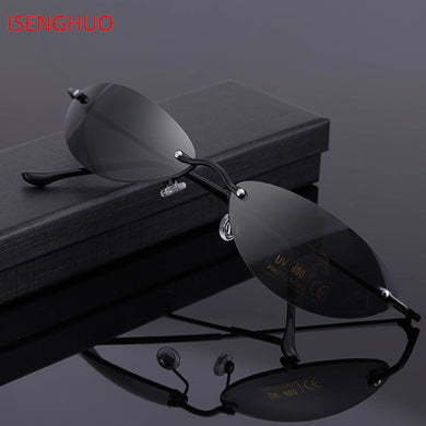 ISENGHUO Rimless Classic Oval glasses Matrix Morpheus Sunglasses Matrix Sunglasses Movie sunglasses Men UV400 oculos de sol