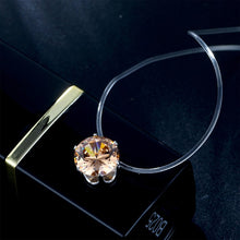 Carica l&#39;immagine nel visualizzatore di Gallery, Collana con pendente a rete lunga trasparente con zirconi cubici rotondi di moda per le donne Gioielli eleganti Collier Femme 