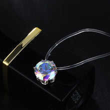Carica l&#39;immagine nel visualizzatore di Gallery, Collana con pendente a rete lunga trasparente con zirconi cubici rotondi di moda per le donne Gioielli eleganti Collier Femme 