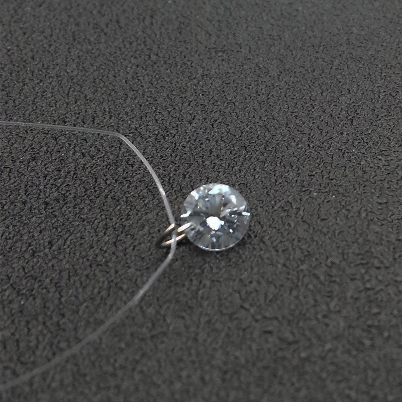 Collana con pendente a rete lunga trasparente con zirconi cubici rotondi di moda per le donne Gioielli eleganti Collier Femme 