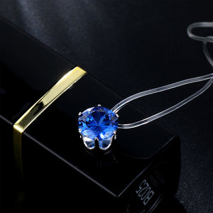 Collana con pendente a rete lunga trasparente con zirconi cubici rotondi di moda per le donne Gioielli eleganti Collier Femme 