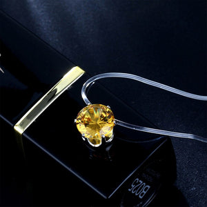 Collana con pendente a rete lunga trasparente con zirconi cubici rotondi di moda per le donne Gioielli eleganti Collier Femme 