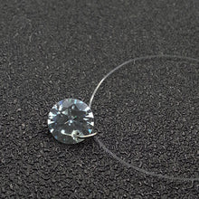 Carica l&#39;immagine nel visualizzatore di Gallery, Collana con pendente a rete lunga trasparente con zirconi cubici rotondi di moda per le donne Gioielli eleganti Collier Femme 