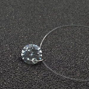 Collana con pendente a rete lunga trasparente con zirconi cubici rotondi di moda per le donne Gioielli eleganti Collier Femme 