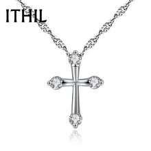 Load image into Gallery viewer, Silver/Rose Gold Color Crystal Cross Pendant Necklace For Women Cubic Zirconia Chain Necklaces Fashion Jewelry Gifts 2018