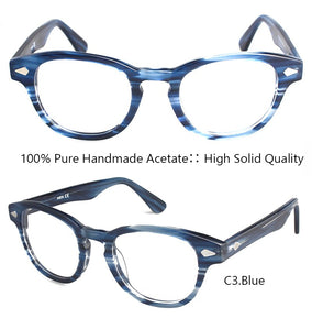 IVSTA 7029 Real Handmade Acetate Frames Johnny Depp Glasses Men Tortoise Demi  Brand Optical Frame Cat Eye Prescription acetato