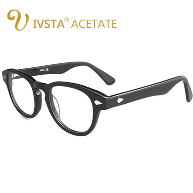 IVSTA 7029 Real Handmade Acetate Frames Johnny Depp Glasses Men Tortoise Demi  Brand Optical Frame Cat Eye Prescription acetato