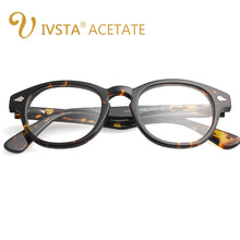 Load image into Gallery viewer, IVSTA 7029 Real Handmade Acetate Frames Johnny Depp Glasses Men Tortoise Demi  Brand Optical Frame Cat Eye Prescription acetato