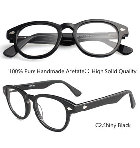 IVSTA 7029 Real Handmade Acetate Frames Johnny Depp Glasses Men Tortoise Demi  Brand Optical Frame Cat Eye Prescription acetato