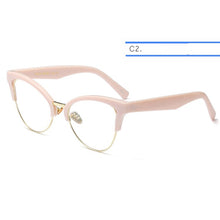 Load image into Gallery viewer, IVSTA Cat Eye Glasses Women Half Rim Lady Optical Frame TR90 Prescription for Sight Lady Vintage Glasses Computer 08764