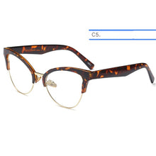Load image into Gallery viewer, IVSTA Cat Eye Glasses Women Half Rim Lady Optical Frame TR90 Prescription for Sight Lady Vintage Glasses Computer 08764