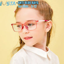 Load image into Gallery viewer, IVSTA Kids Glasses for Sight 5-12 Years with Strap Anti Blue Light Myopia Prescription Eyewear Computer Children Eyeglasses