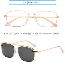 Load image into Gallery viewer, IVSTA Myopia Sunglasses Men Clip On Glasses Frame Clip On Polarized Women Magnetic Square Glasses Prescription Spectacle Frames