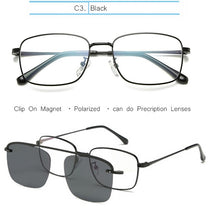 Load image into Gallery viewer, IVSTA Myopia Sunglasses Men Clip On Glasses Frame Clip On Polarized Women Magnetic Square Glasses Prescription Spectacle Frames