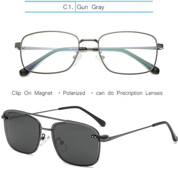 IVSTA Myopia Sunglasses Men Clip On Glasses Frame Clip On Polarized Women Magnetic Square Glasses Prescription Spectacle Frames