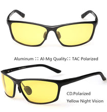 Load image into Gallery viewer, IVSTA Night Sunglasses Polarized Lenses wrap aluminum-magnesium driver day and night vision sunglasses 2179 Al-Mg style