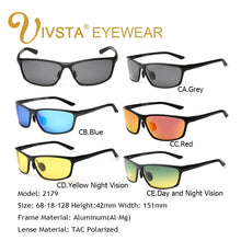 Load image into Gallery viewer, IVSTA Night Sunglasses Polarized Lenses wrap aluminum-magnesium driver day and night vision sunglasses 2179 Al-Mg style