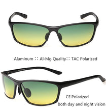 Load image into Gallery viewer, IVSTA Night Sunglasses Polarized Lenses wrap aluminum-magnesium driver day and night vision sunglasses 2179 Al-Mg style
